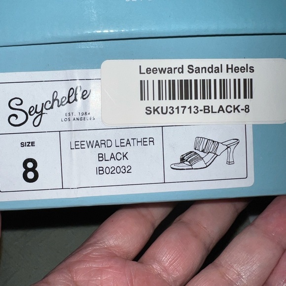 NWT SEYCHELLES “ Leeward “ Leather Square Toe Kitten Heel Mules Heels - Picture 9 of 13